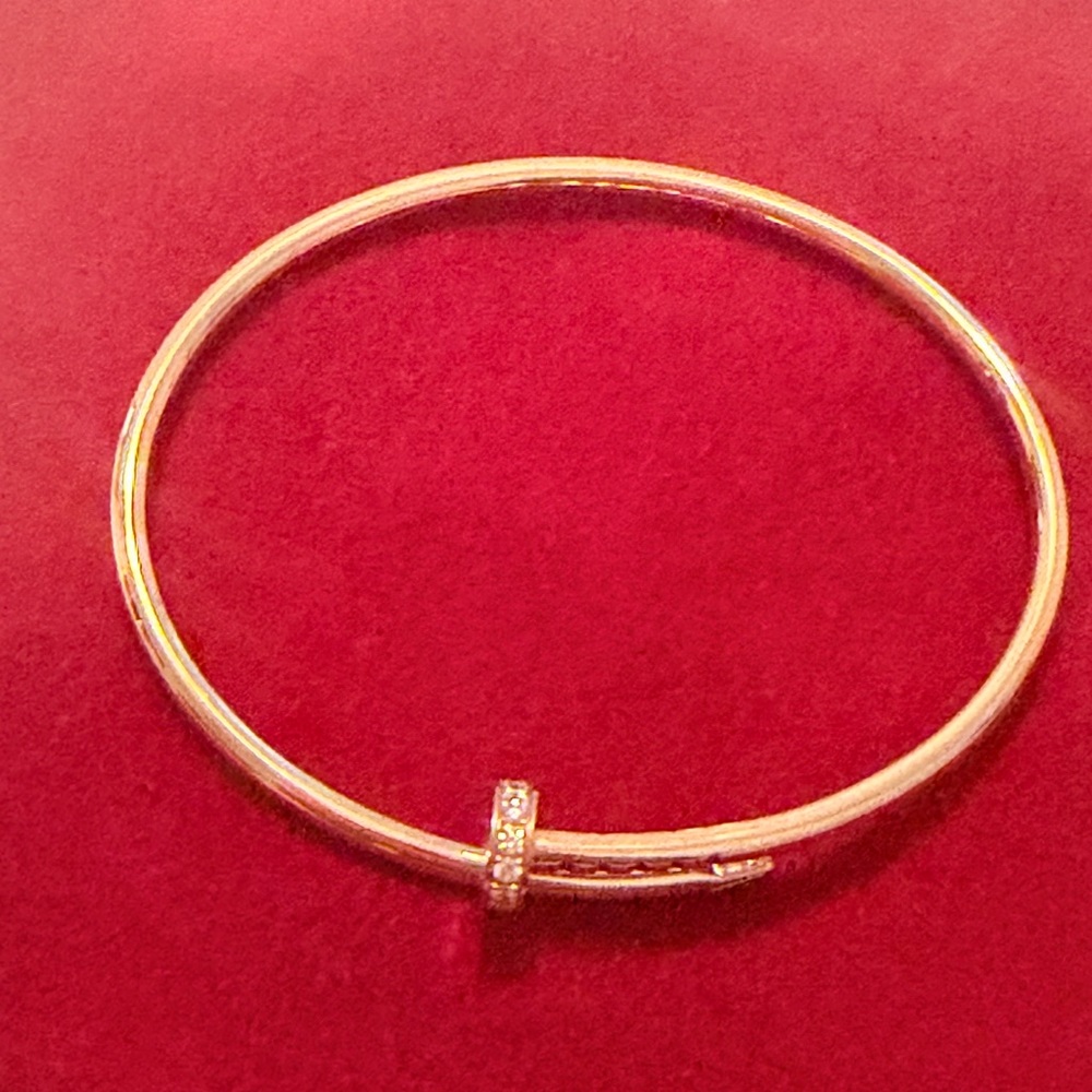 Authentic Cartier Juste Un Clou small version Rose Gold Bracelet with Diamonds.